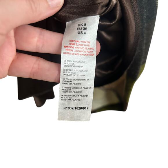 Retro Fall Plaid Dress Yumi‎ Mod Colorblock Belted Mini Size S - Picture 6 of 7